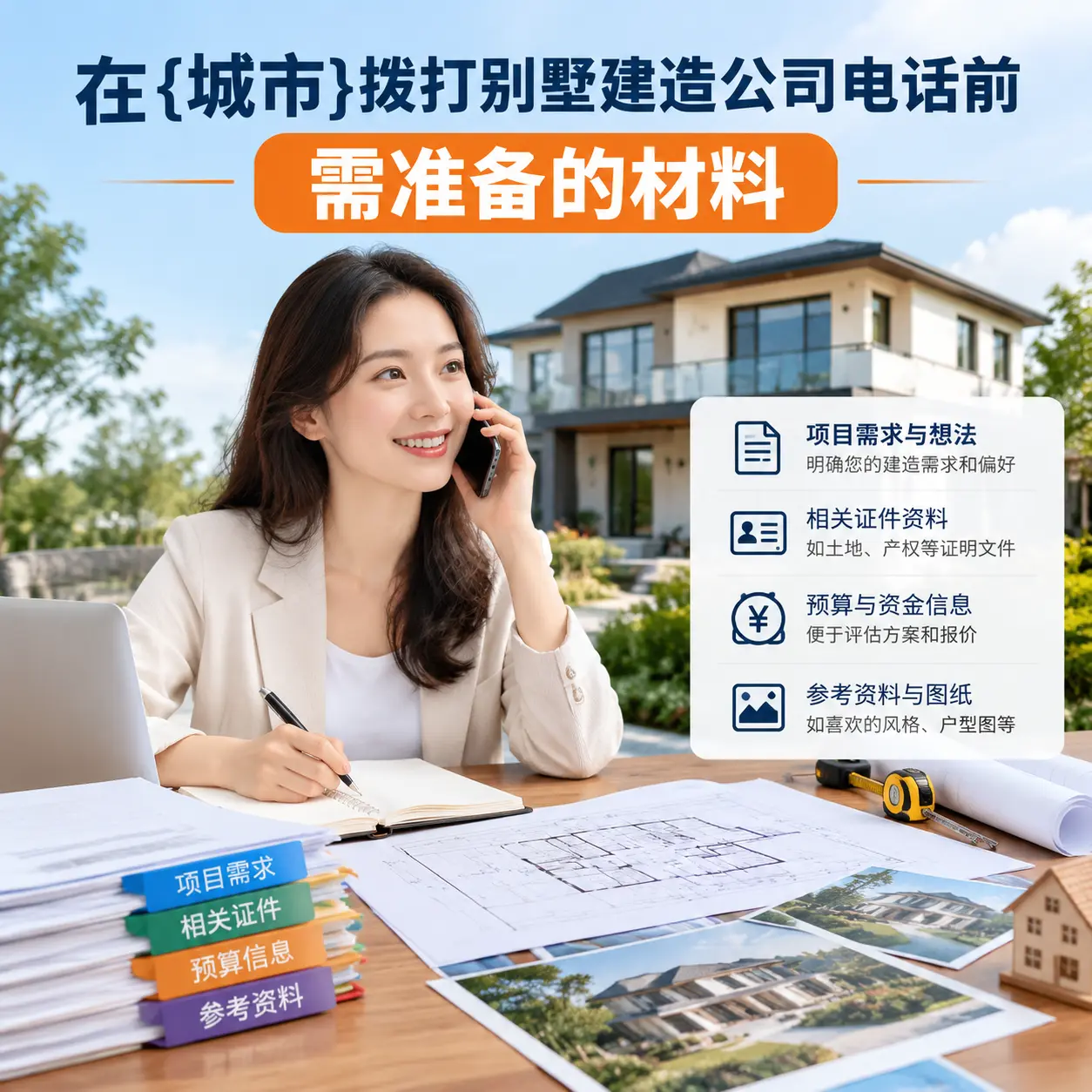 在册亨拨打别墅建造公司电话前需准备的材料